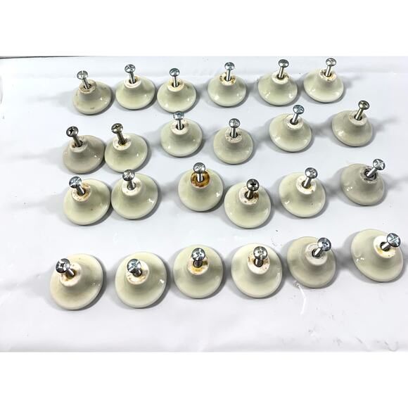Vintage‎ Ceramic Cupboard Drawer Furniture Knobs 24 Pulls Floral Silver Trim - Picture 3 of 7